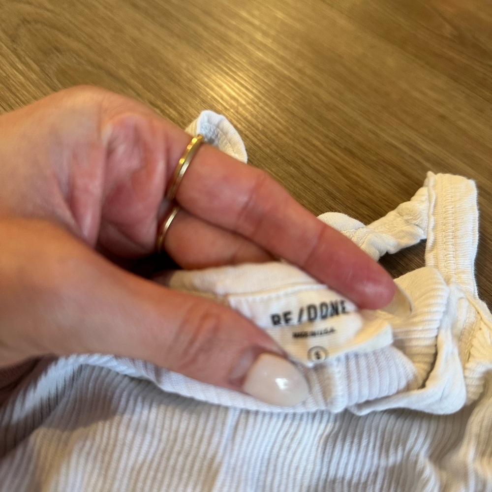 Re/Done Ivory Ribbed Tank - Picture 2 of 3
